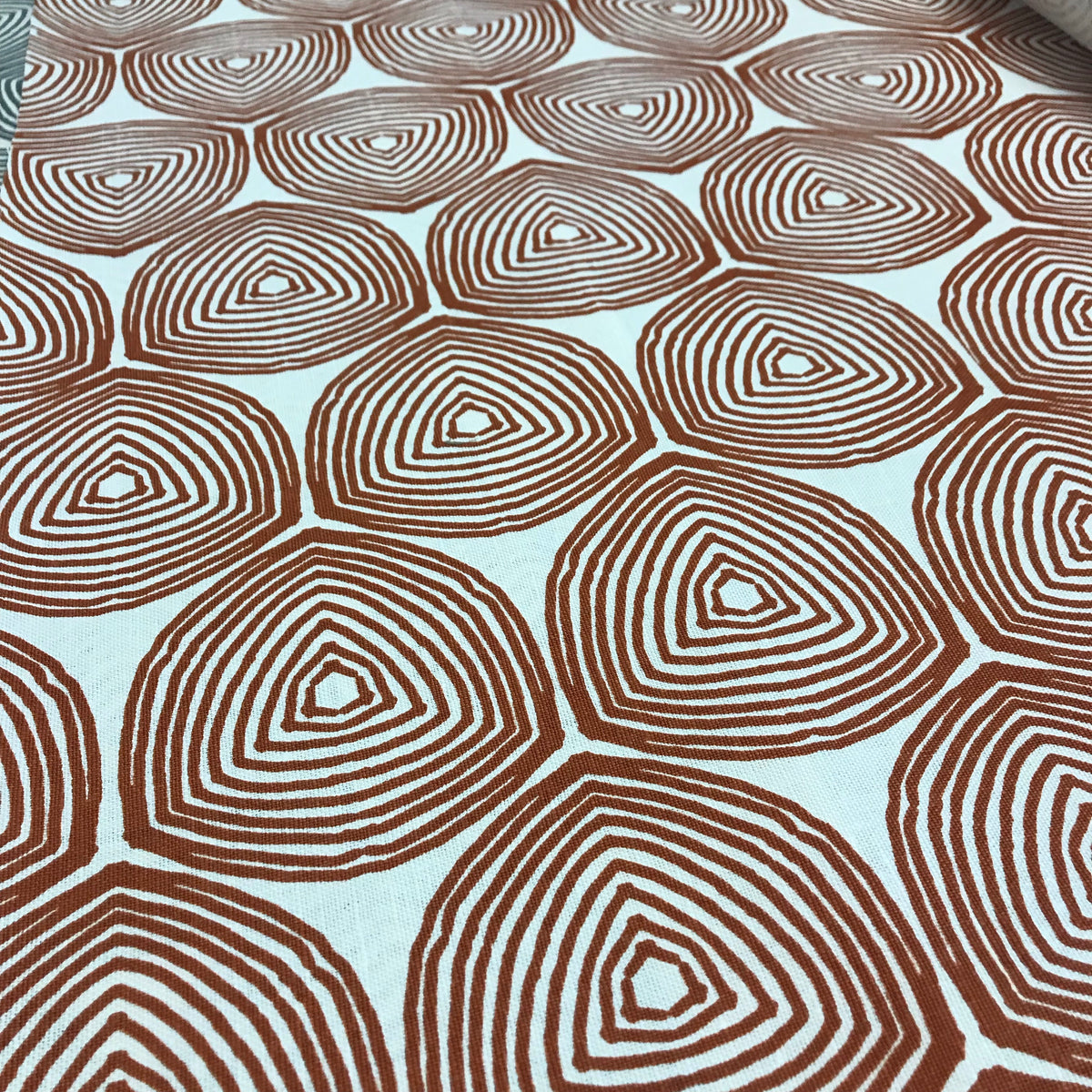 Ward Fabric Burnt Orange on Oyster