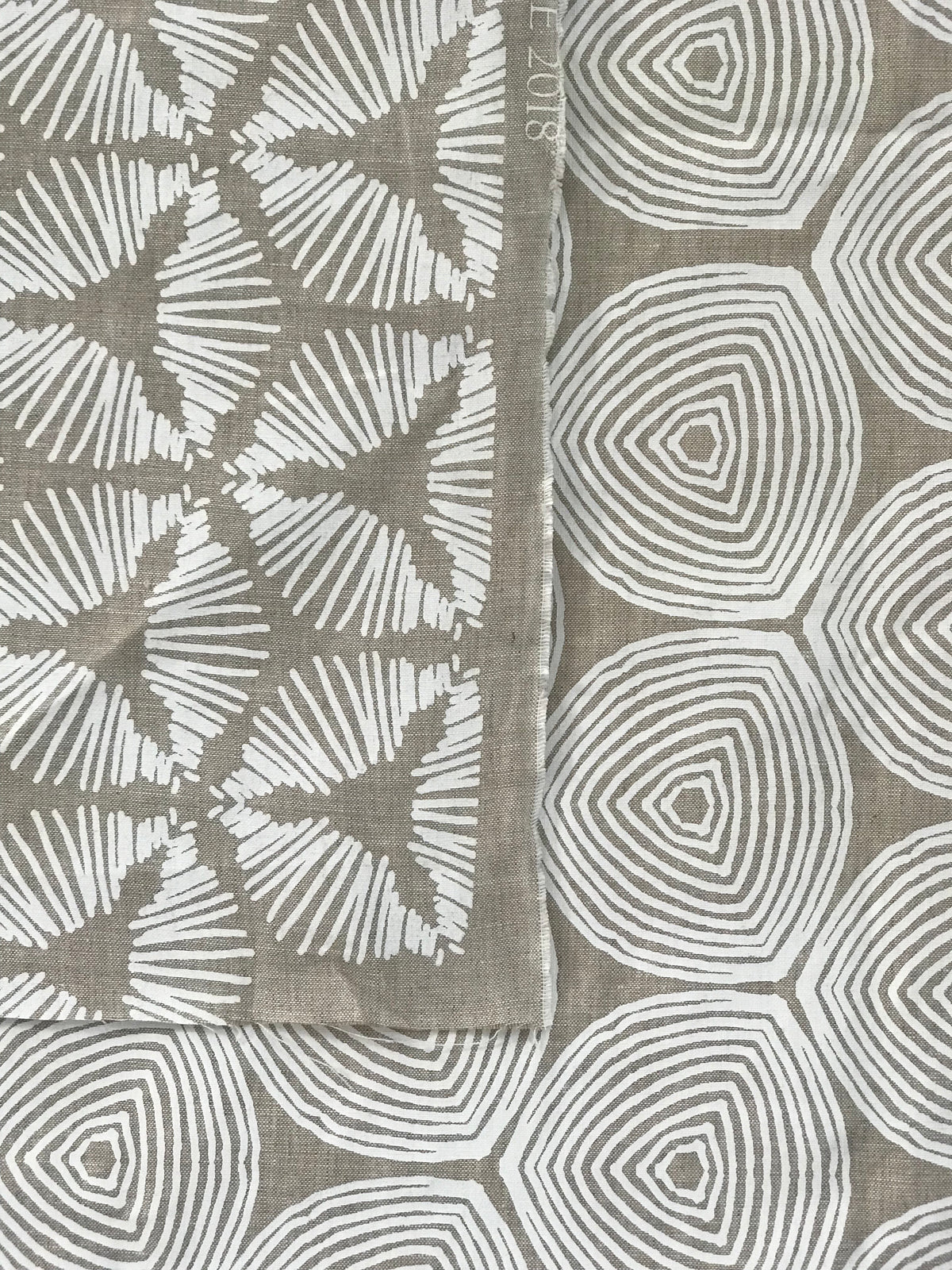 Ward Fabric White on Oatmeal