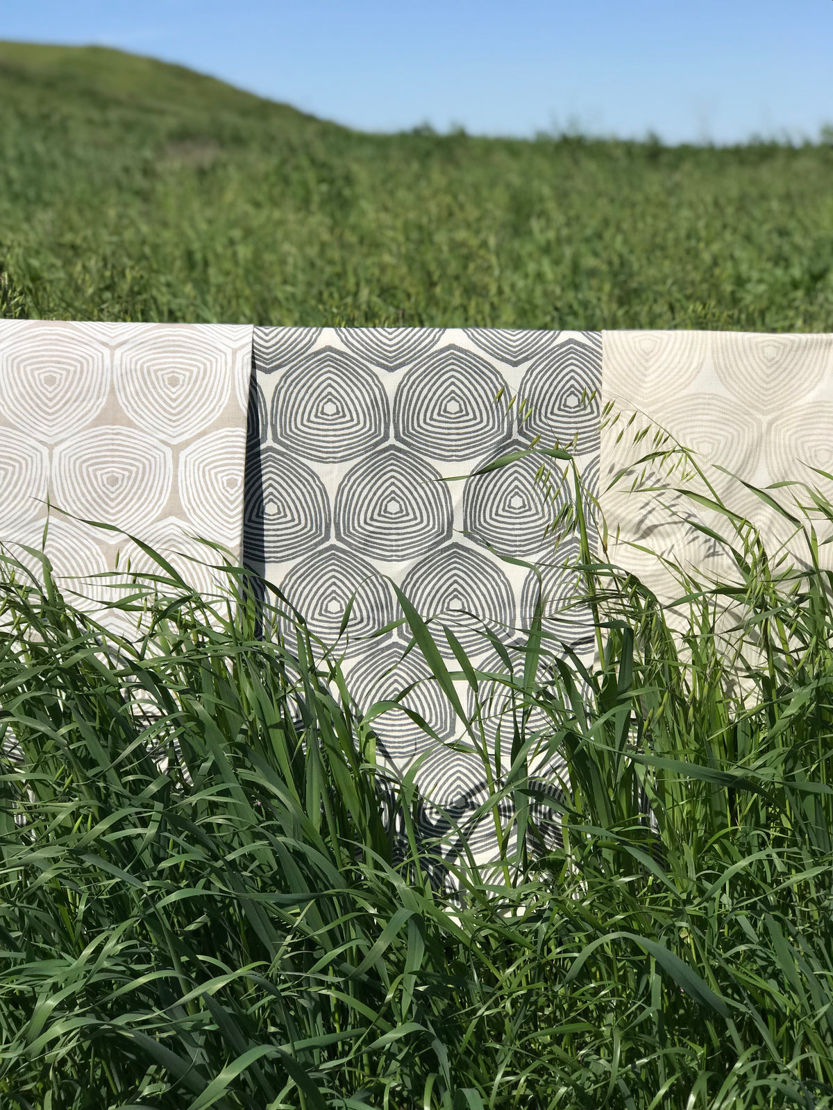 Ward Fabric Azure on Oyster