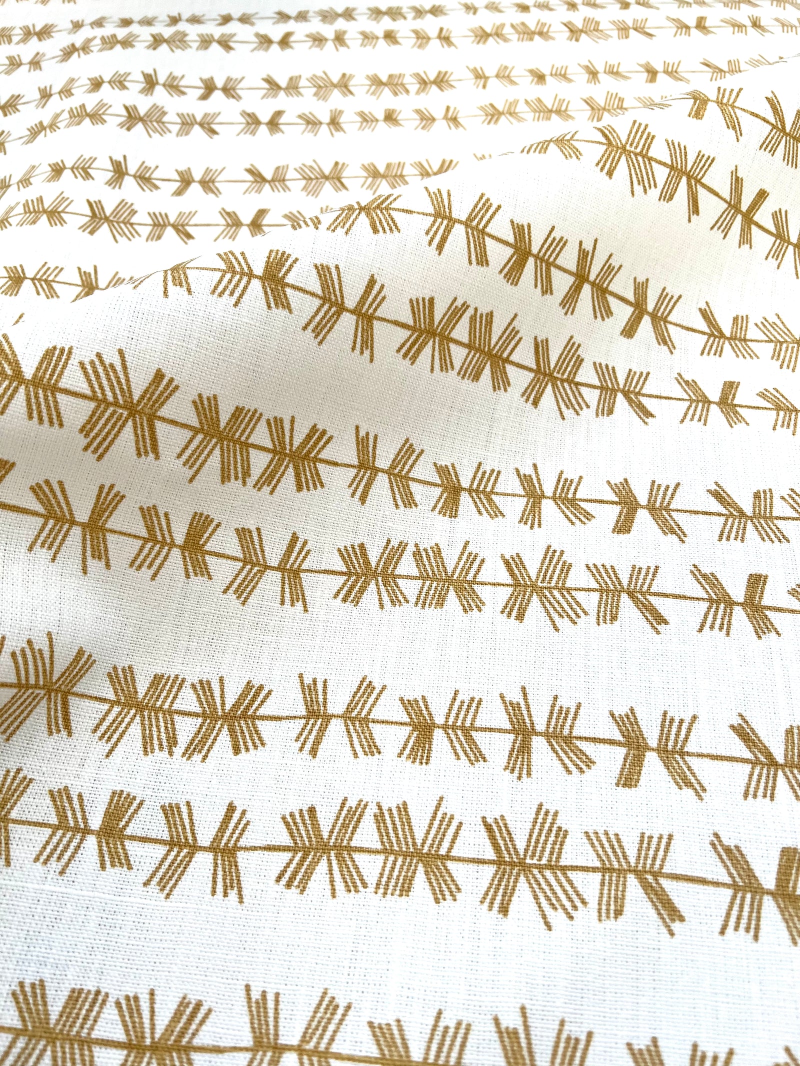 Stick Stripe fabric Wheat on Oyster