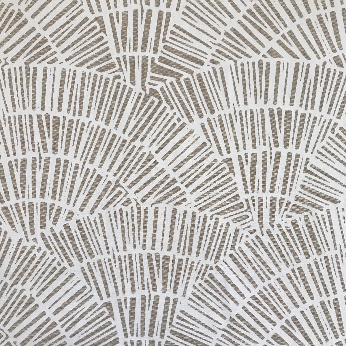 fan white on oatmeal greige textiles 