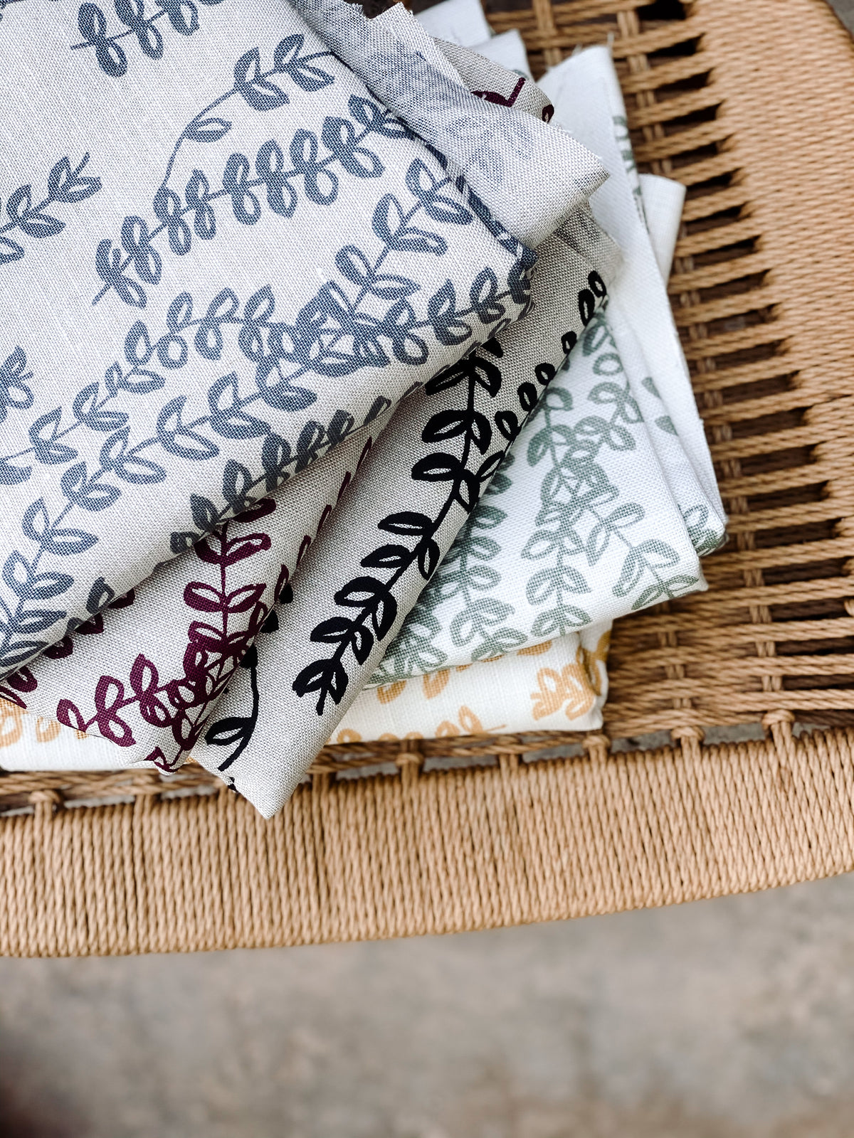 Antoinette Fabric Azure on Oatmeal