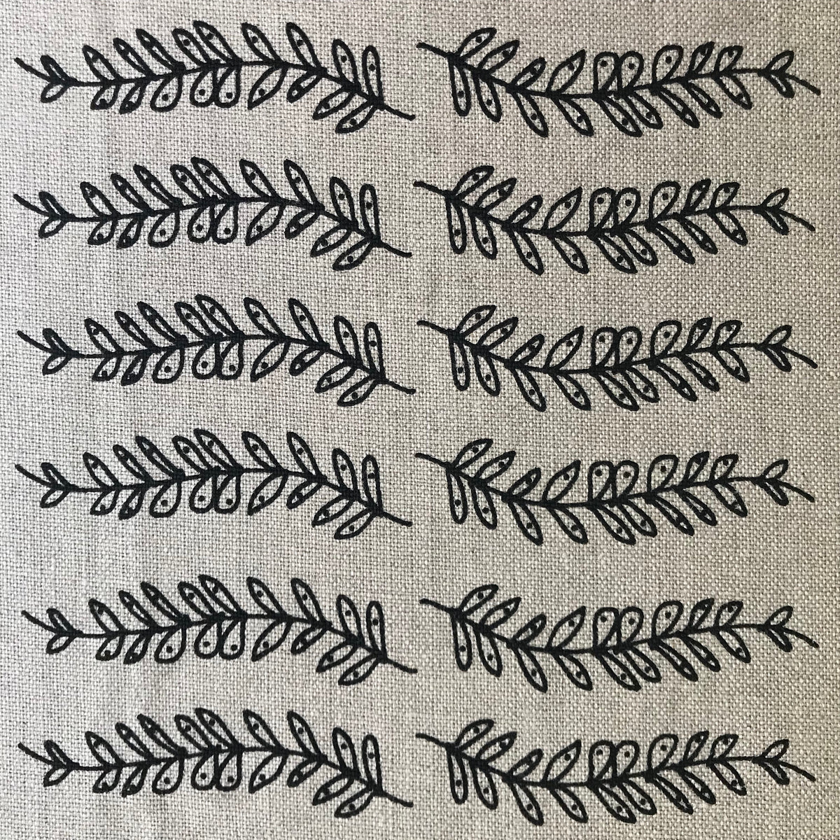 greige textiles Fern Stripe Fabric Black on Natural