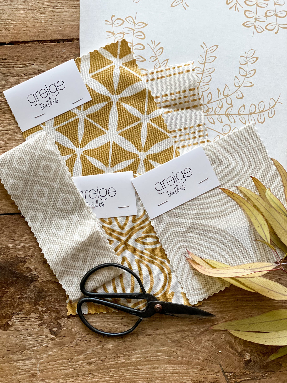 Tuile Fabric Wheat on Oyster