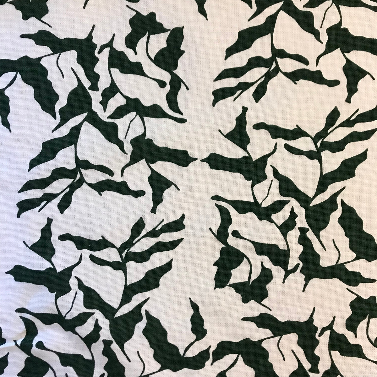 Mer Fabric Emerald on Oyster greige textiles hand printed in california