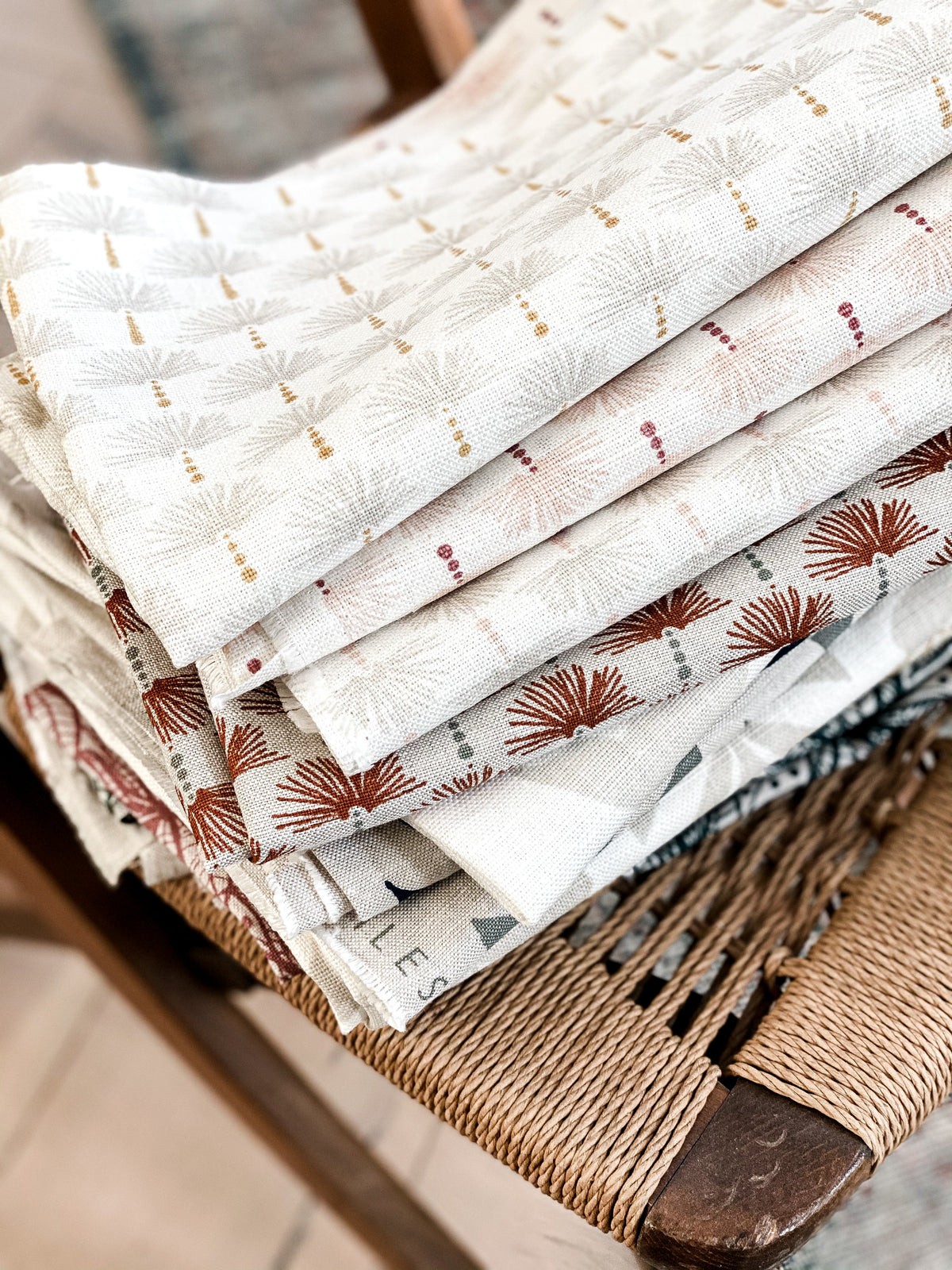 Nathalie Fabric Wheat and Heron Oyster