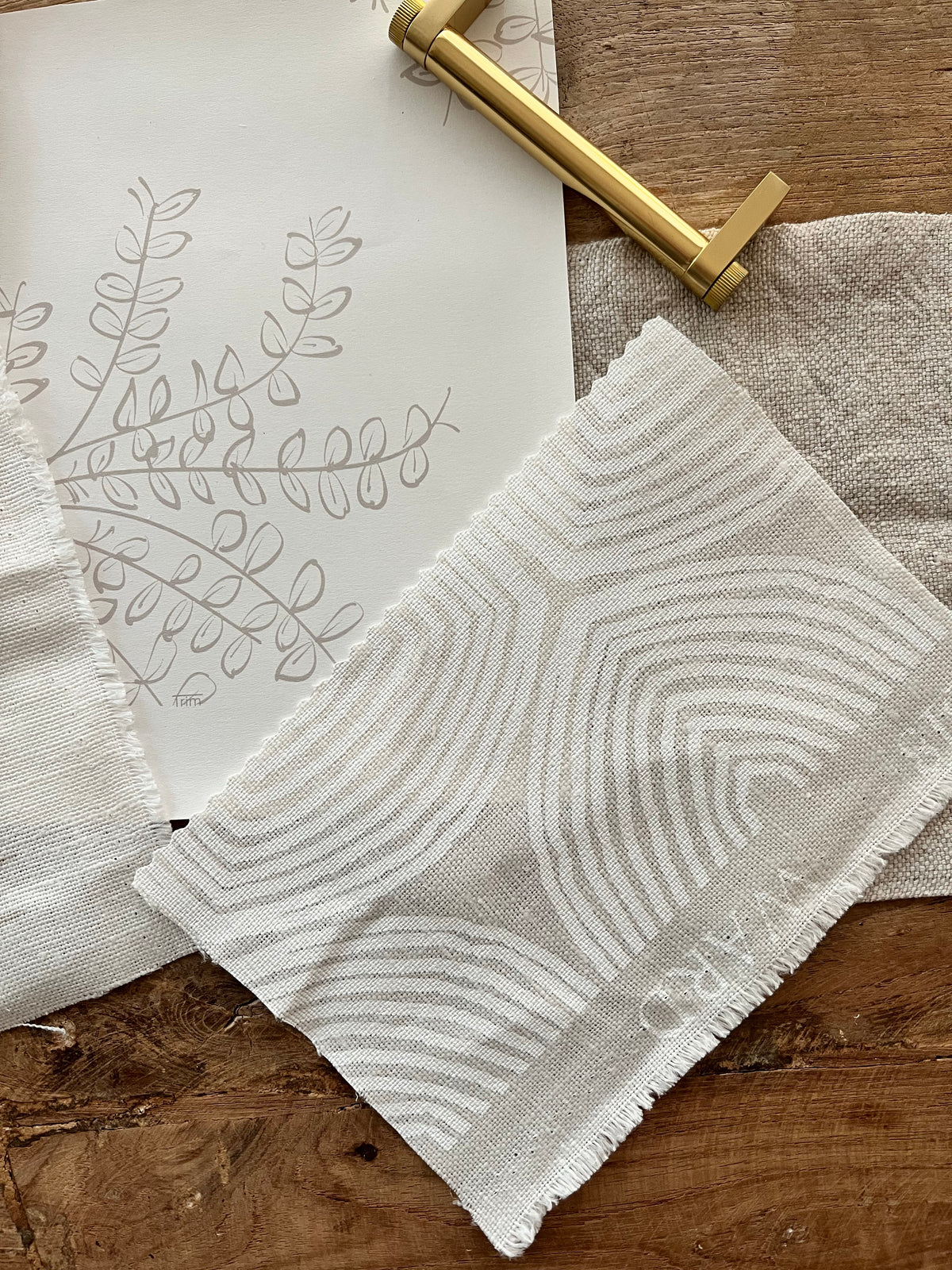 Ward Fabric White on Oyster