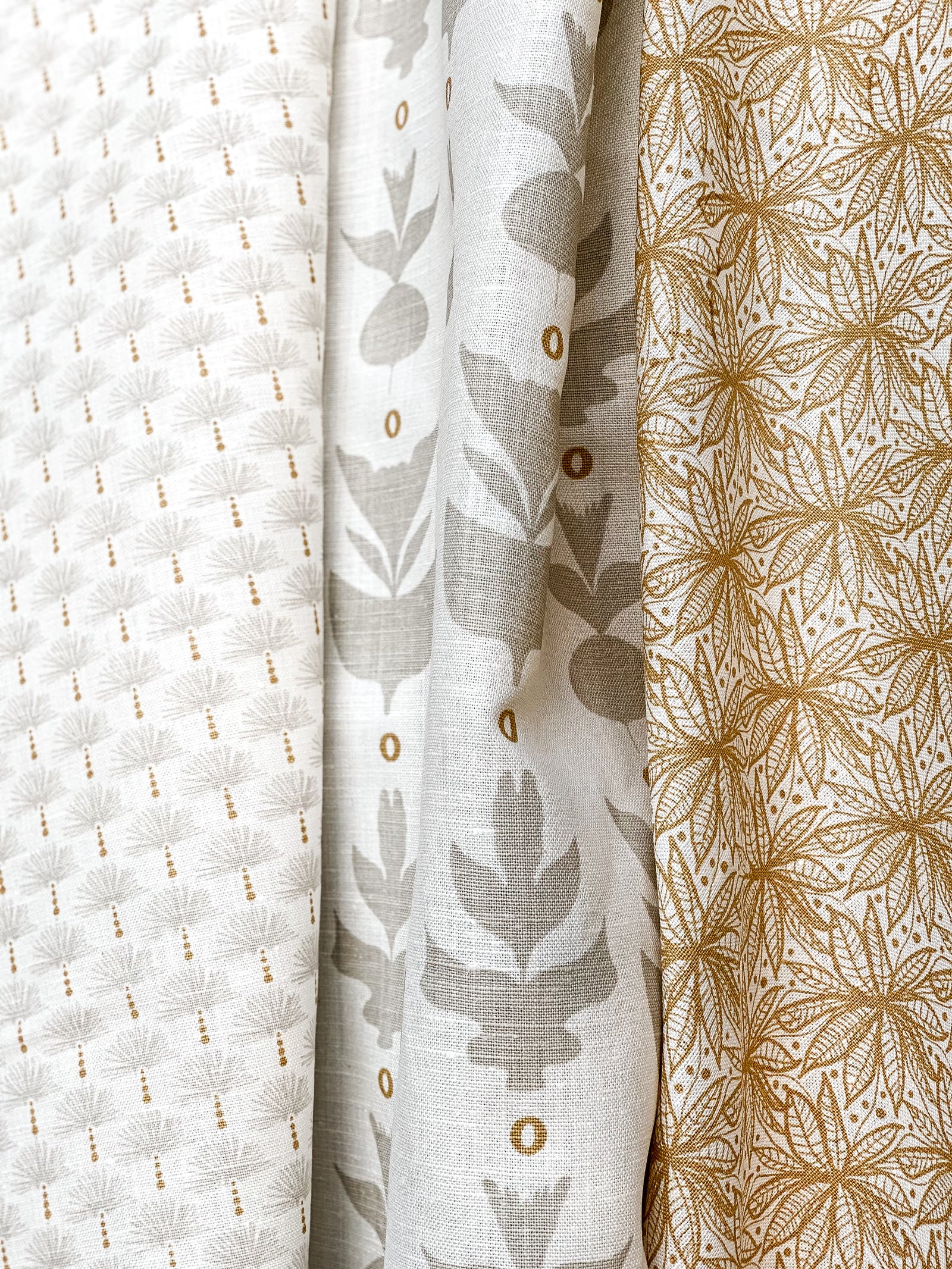 Nathalie Fabric Wheat and Heron Oyster