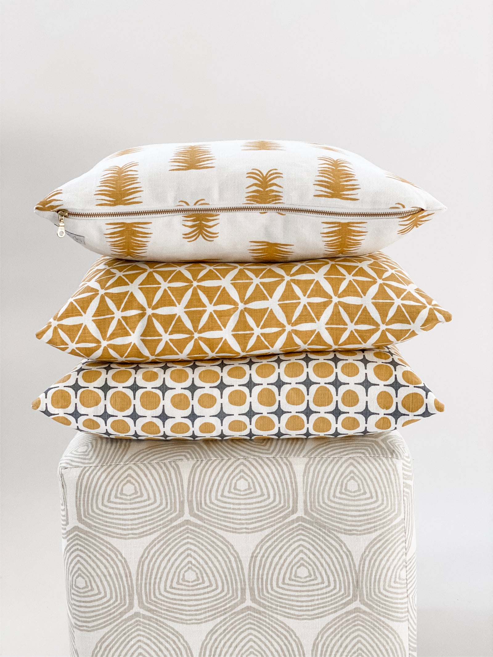 Tuile Fabric Wheat on Oyster